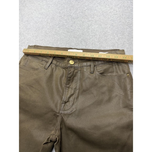 FRAME Jeans Womens 27 Olive‎ Le High Skinny Military Coated High Rise Denim - Picture 5 of 15
